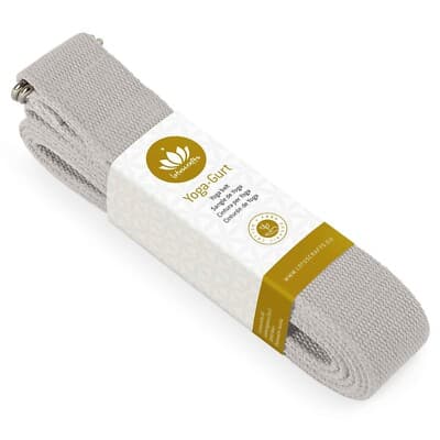 Lotuscrafts 8FT Yoga Strap | Organic Cotton Stretch Band, Cement Grey ...