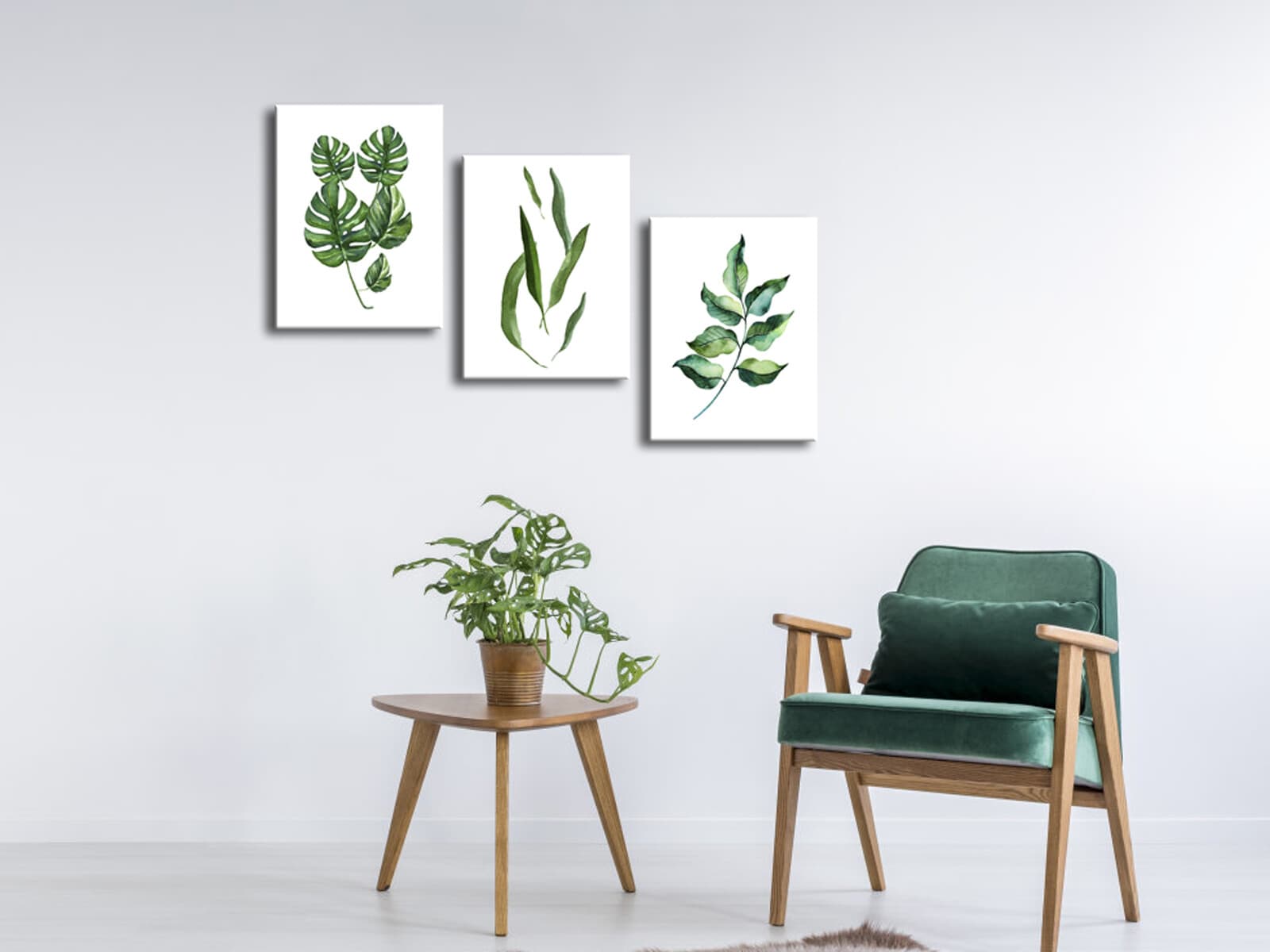 Canvas Prints Painting Pic Photo Wall Art Home Decor Green Leaves ...