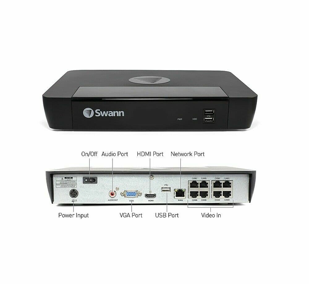 Swann NVR8-8580 2TB HDD 8 x NHD-900DE 4K IP DOME CAMERAS SWNVK-889808D ...