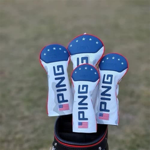 PING USA Leather Driver, Fairway Wood, Hybrid Headcover 4pcs Set (White ...