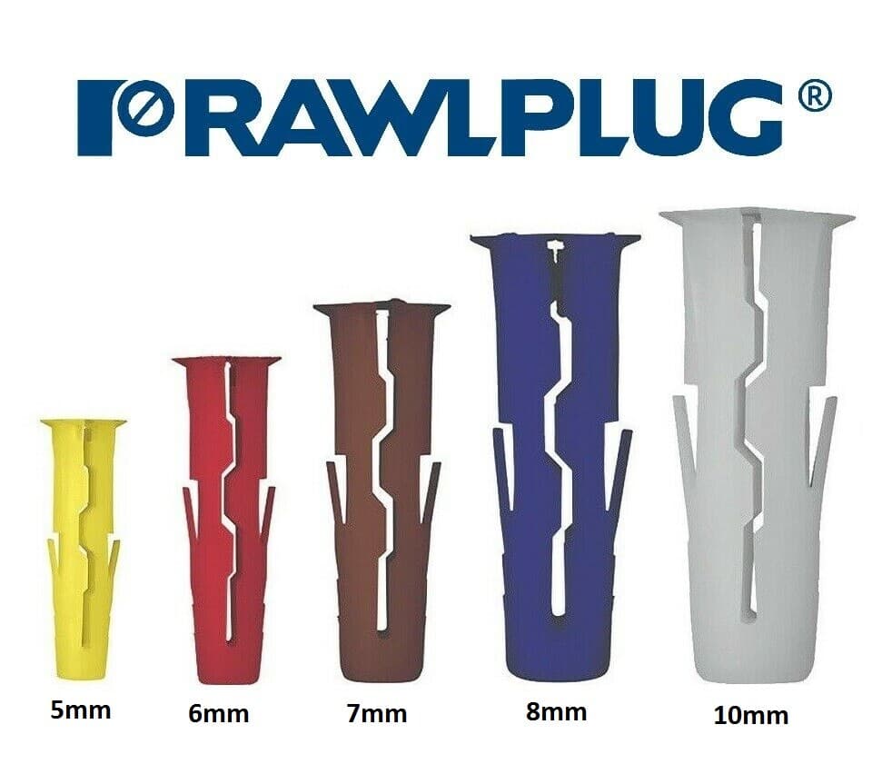 Rawlplug UNO Universal Wall Plug Fixings Anchor Rawl Plugs 5mm 6mm 7mm ...
