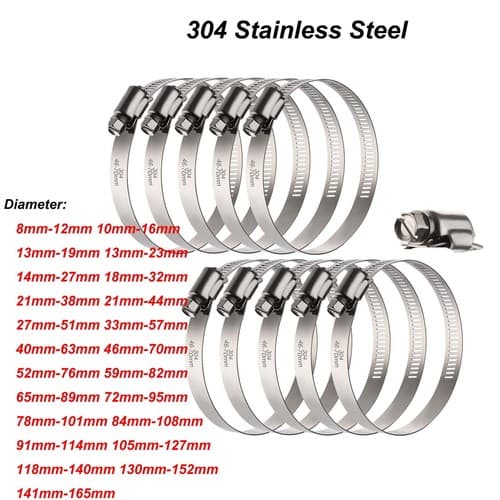 Hose Clamp Large Adjustable Jubilee Clips with Fasteners 304 Stainless ...