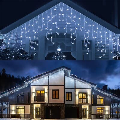 32.8ft 400 LED Icicle String Lights, 8 Modes Waterproof Icicle ...