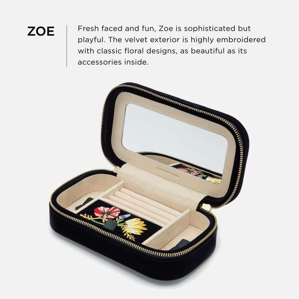WOLF Zoe Travel Zip Case, Indigo - Three Ring Rolls, Medium Compartment ...