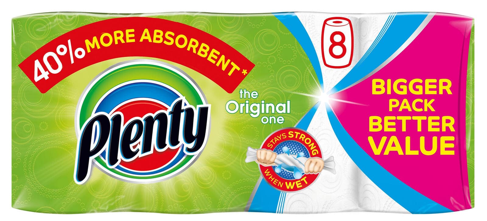 Plenty The Original One 100 Sheets Kitchen Roll - Pack of 8 for sale ...