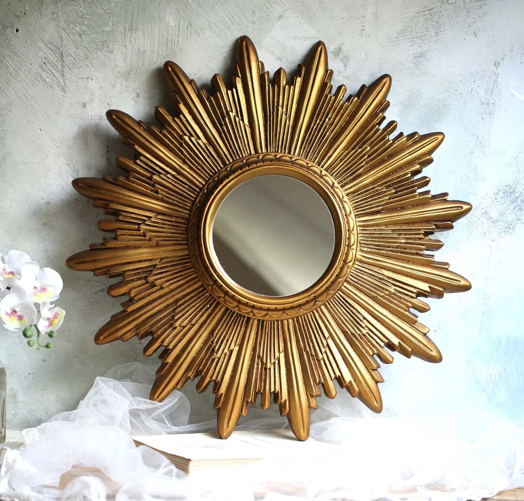 Large Antique French Gold Sunburst Mirror Plaster Sun Burst Star - Etsy