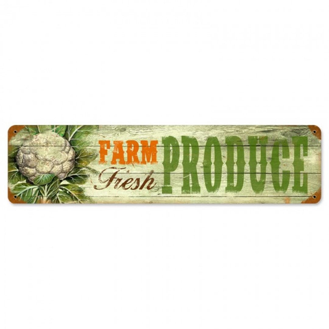 Dibor Vintage Metal Farm Fresh Sign