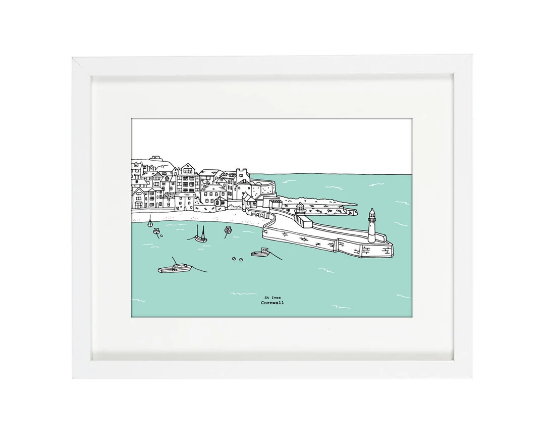 Montague s Cornish Coastal Collection - St Ives Harbour Print