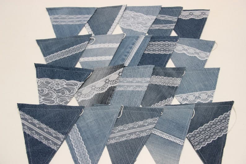 Ginger Ray Denim and Lace Bunting Banner