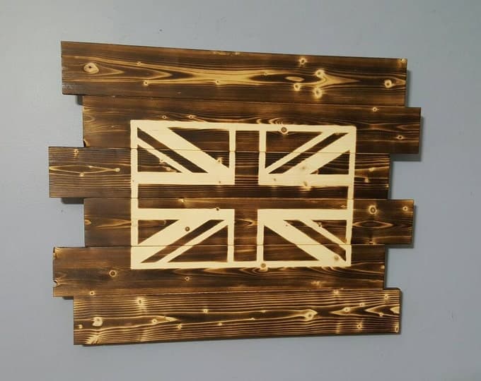 Union Jack British Flag Union Flag Wooden Rustic Wall - Etsy