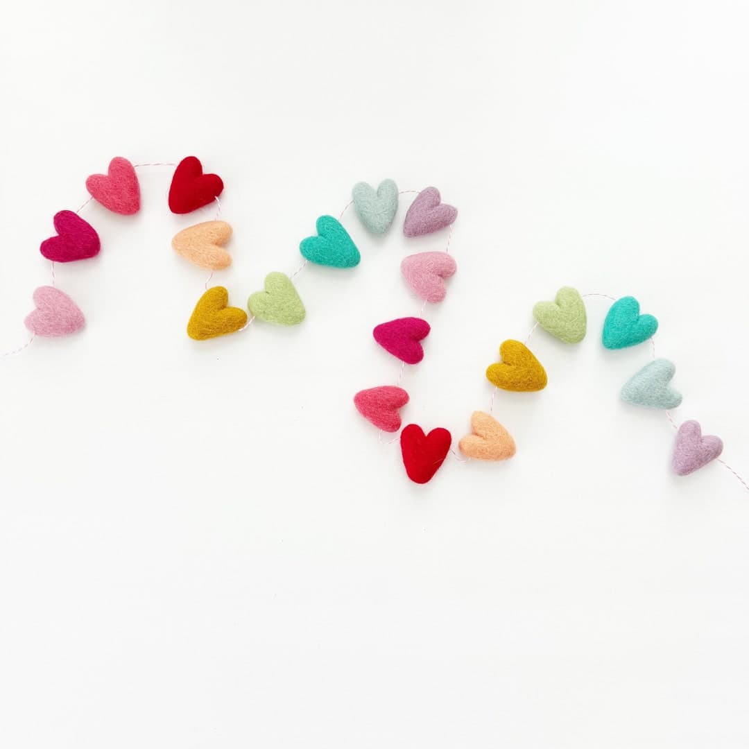 East of India Felt Heart Garland