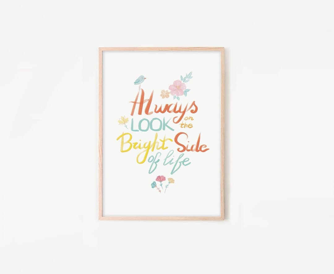 Bright Side Inspirational Quotes, Printable Home Wall Decor Art ...