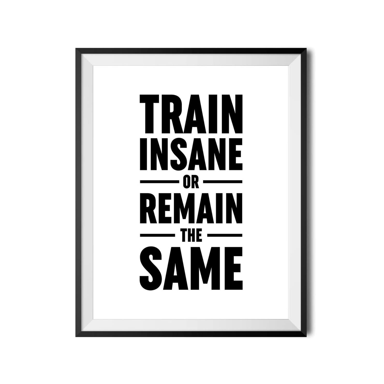 Train Insane or Remain the Same Printable Wall Art, Fitness Poster ...