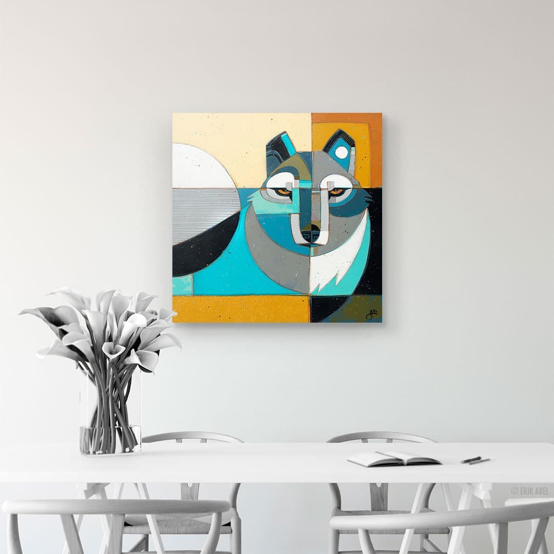 Lobo 3 | Abstract Geometric Wolf Canvas Print, Pacific Northwest Animal ...