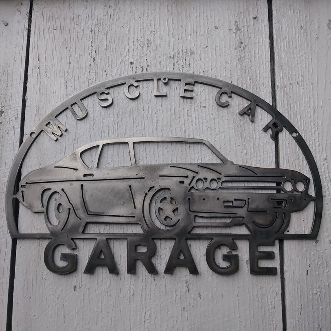 Classic Car Garage Metal Sign Vintage Automobile Decor
