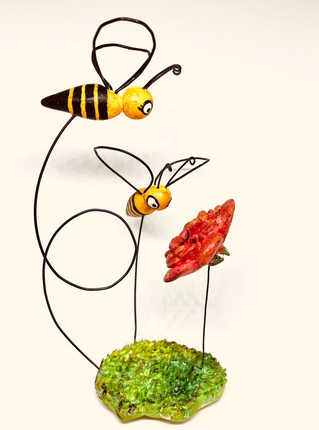 Porcelain Bee. Bees Flying. Sculpture of Two Old Women Flying Over a ...