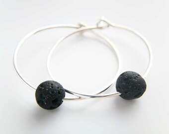 Lava Bead, Drop Earrings, Essential Oil Diffuser, Aromatherapy Jewelry ...