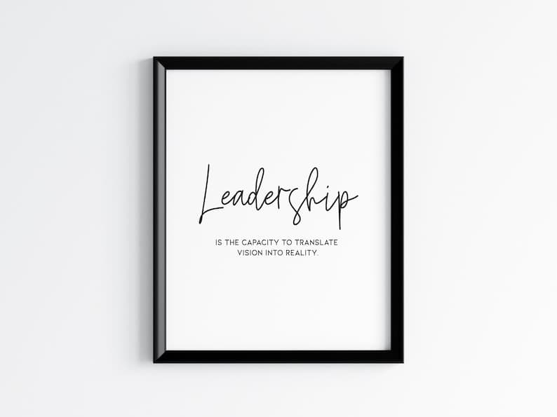 Leadership Quote Office Decor, Printable Leadership Wall Art, Work ...