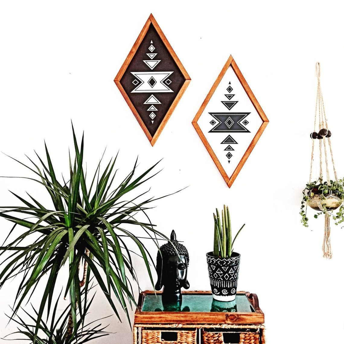 Set of 2 Aztec Wood Sign Wood Wall Art Wall Hangings Home | Etsy