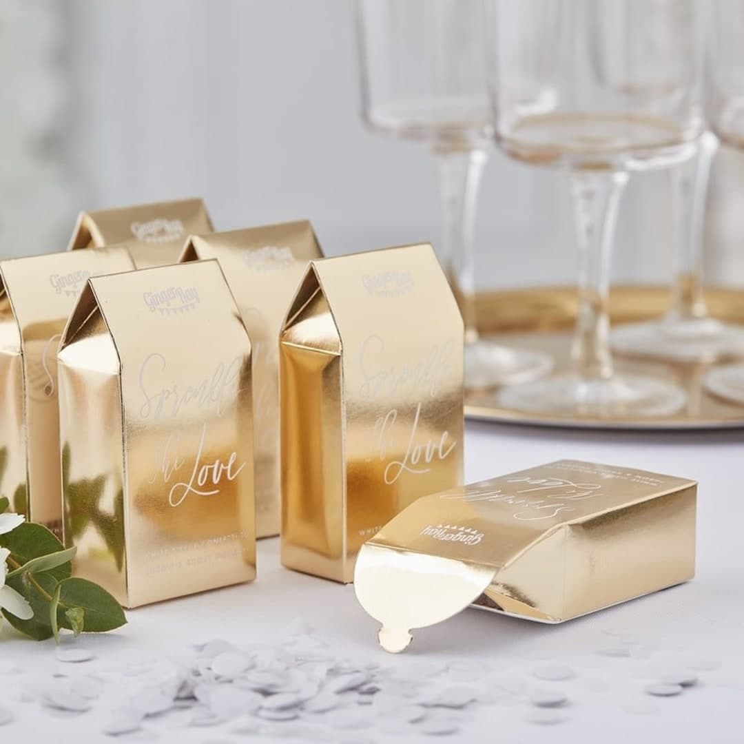 Gold Foiled Confetti Boxes Wedding Bride Hen Party Christmas ...