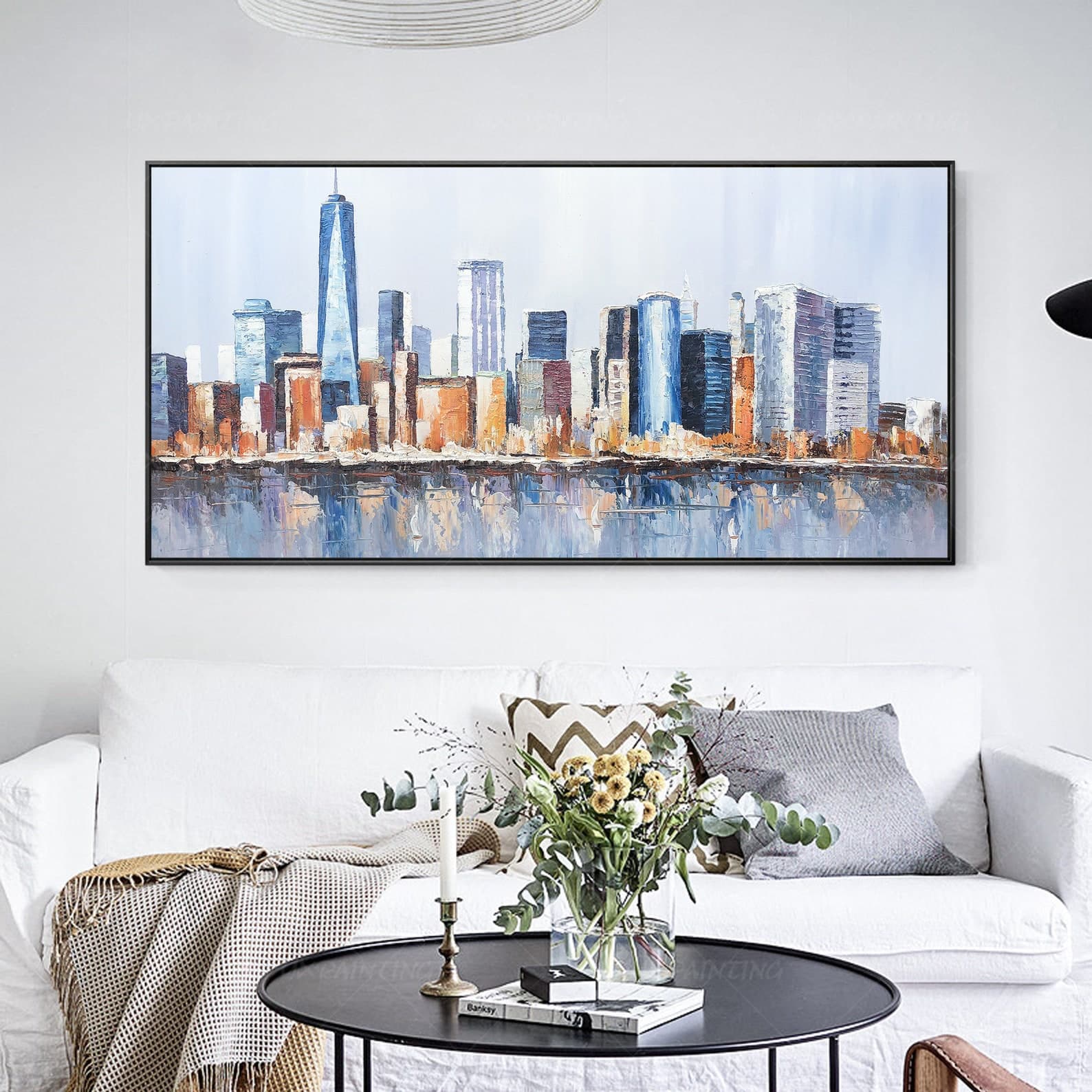 Framed Wall Art Original New York Skyline Cityscape Painting - Etsy