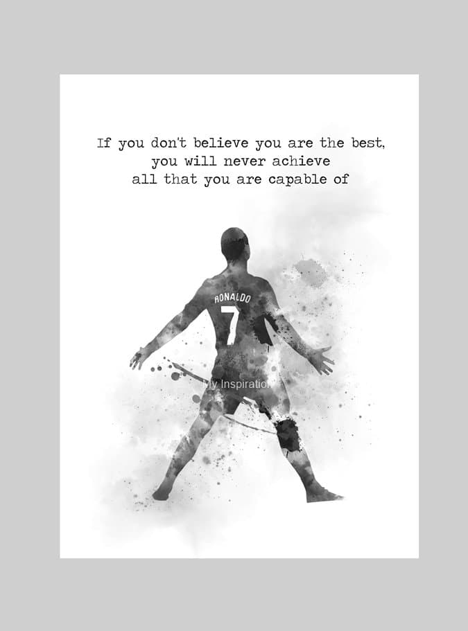 Cristiano Ronaldo Quote ART PRINT Football, Sport, Gift, Wall Art ...