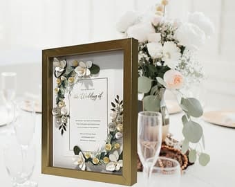 Lillian Rose Gold Wedding Wishes Keepsake Shadow Box