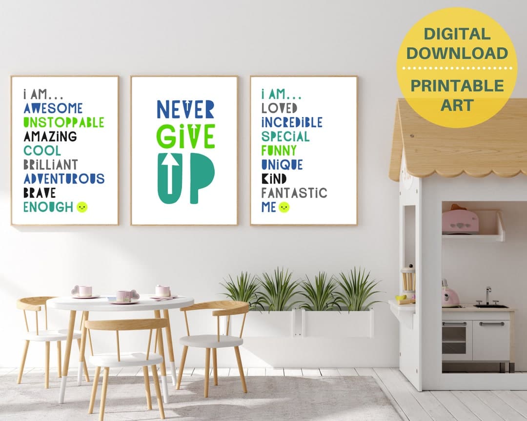 PRINTABLE Classroom Encouragement Quote Poster Set, Kids Motivational ...