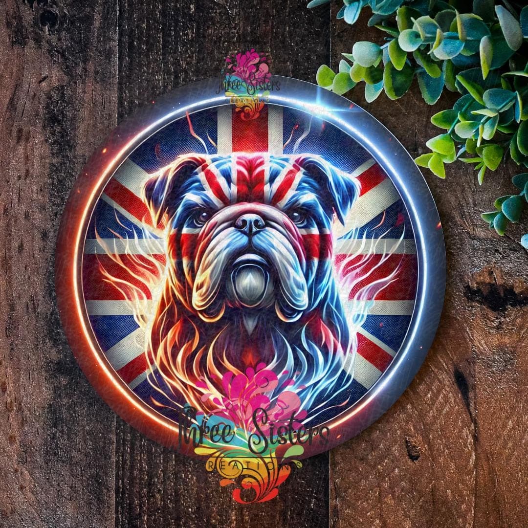 British Bulldog Union Jack Metal Wall Art: Patriotic D…