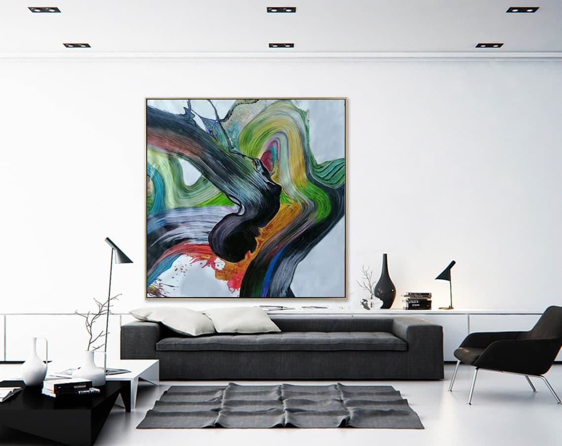 Original Abstract Canvas Art, Huge Wall Art Canvas, Extra Large Oil ...