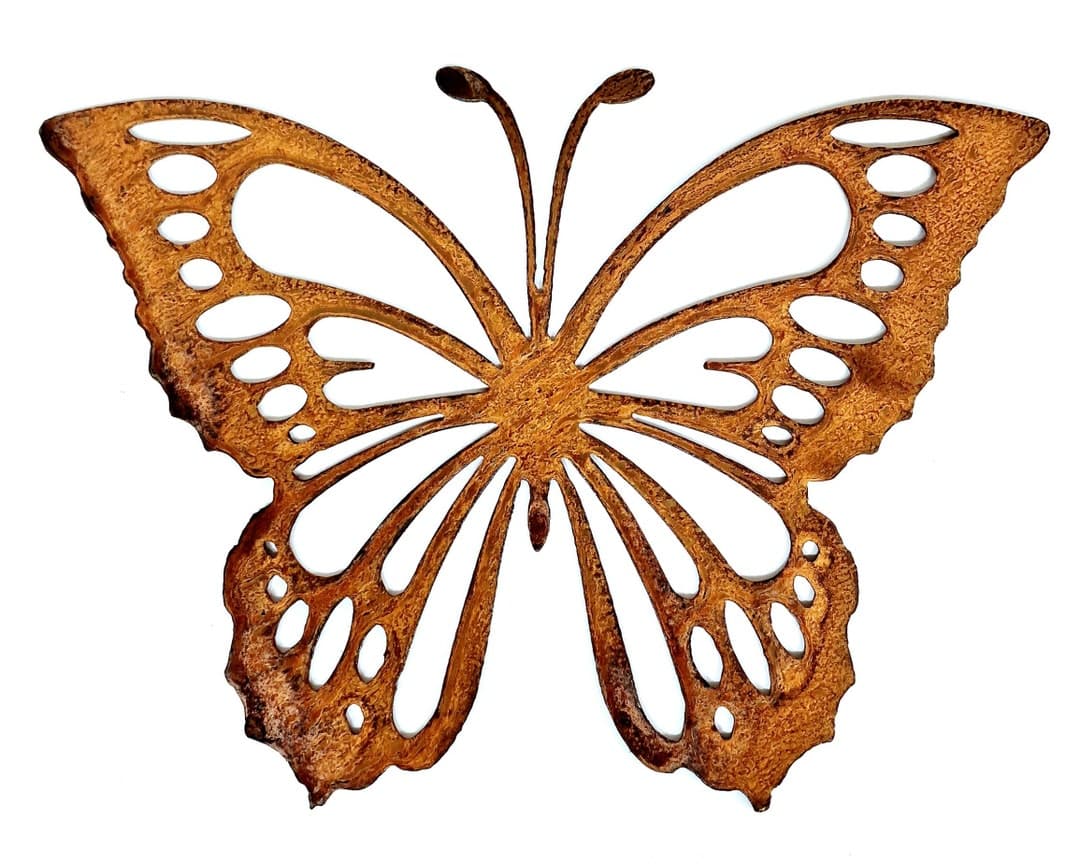 Metal Butterfly Garden Ornament Art Rustic Outdoor Rusted Metal ...