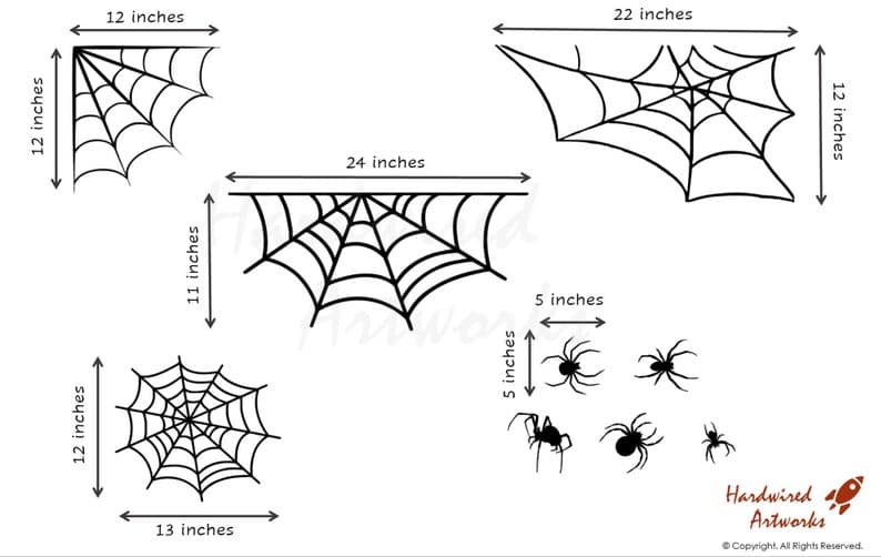 Spiderwebs Wall Decal Creepy Spiders Cobwebs for Halloween | Etsy