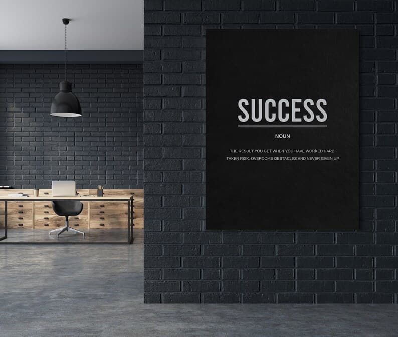 Success Motivational Quote Canvas, Wall Art, for Office, Home Decor ...