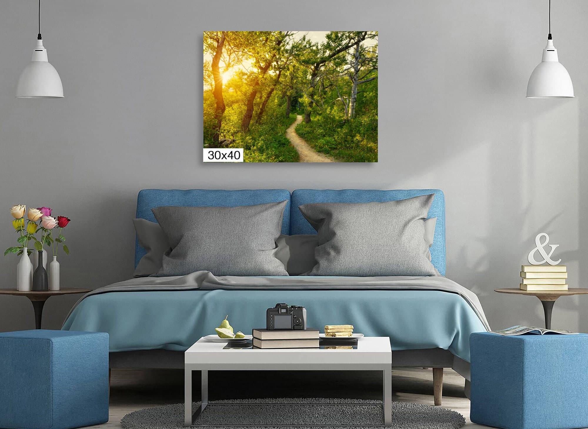 Forest Wall Art Canvas Print Beauty of Nature Forest Path at Sunset ...