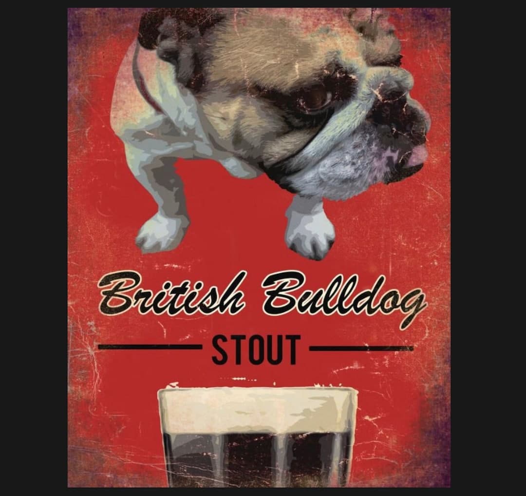 British Bulldog Metal Dog Sign Plaque, British Bulldog Stout Dog Plaque ...