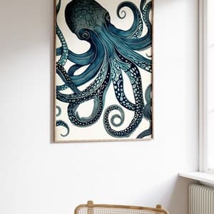 Vintage Octopus Poster, Sea Life Art, Ocean Wall Art, Octopus Print ...