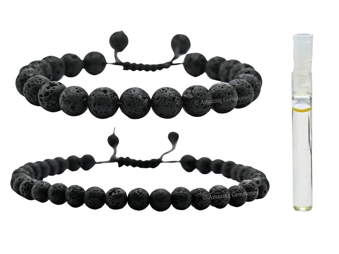 Mosquito Repellent Lava Stone Bracelet and Anklet With Essential Oil ...