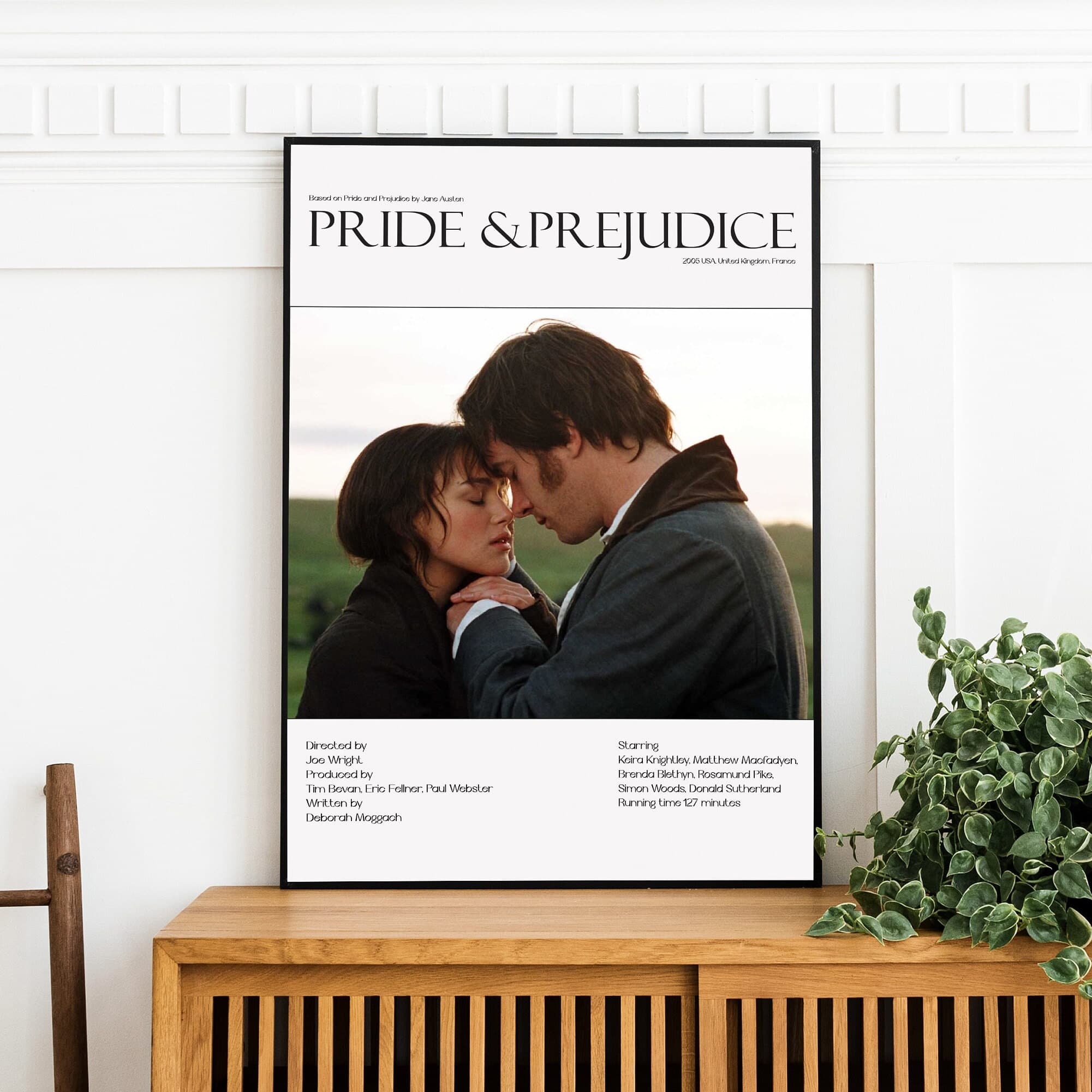 Pride and Prejudice Movie Poster Romantic Jane Austin - Etsy