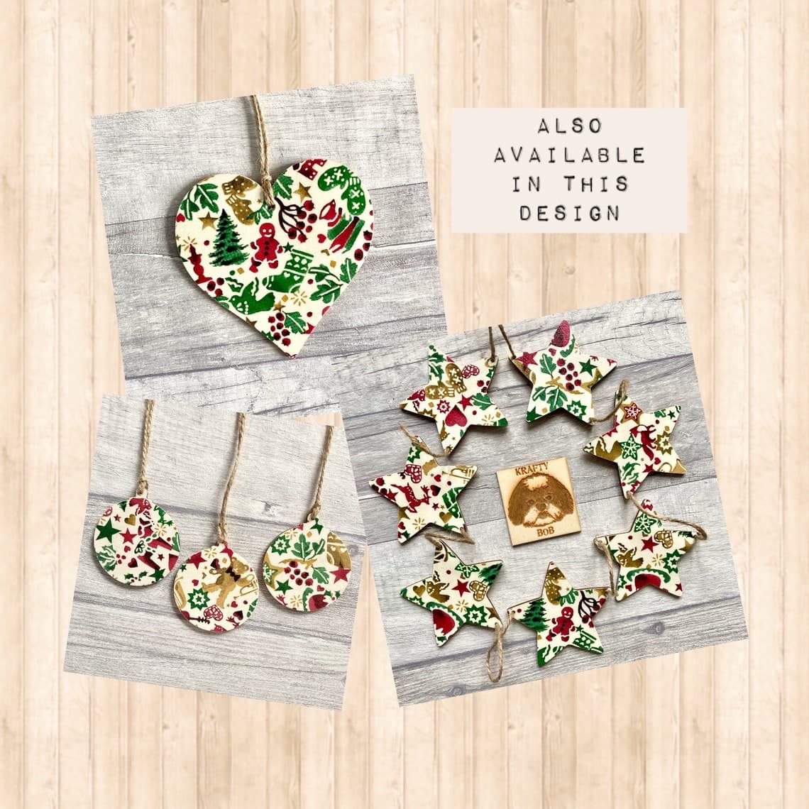 Emma Bridgewater Christmas Celebration Decorations, Wooden Ornaments ...