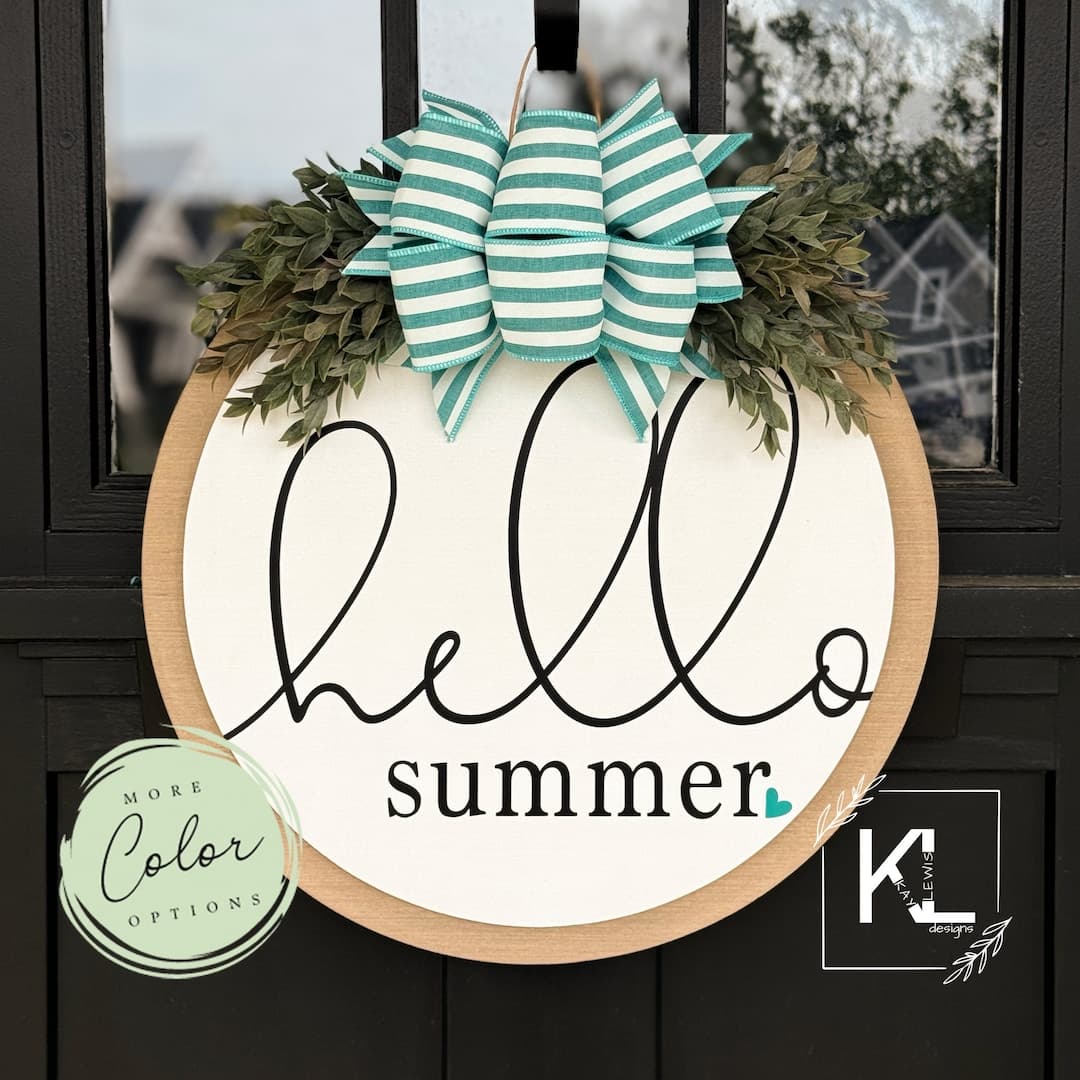 Hello Summer Door Hanger | Front Door Decor | Summer Door Sign | Summer ...