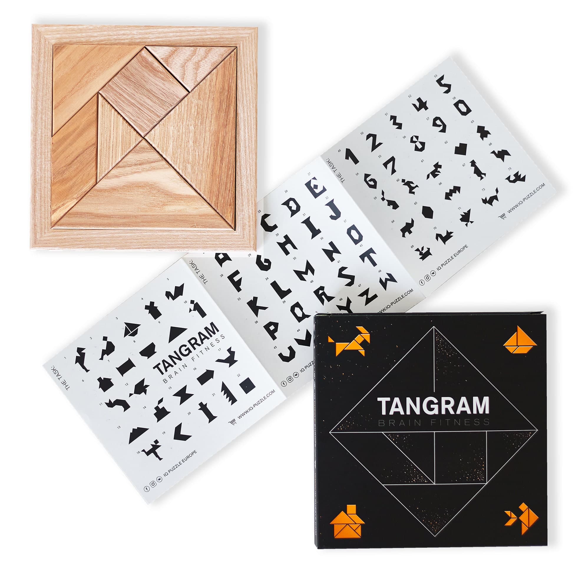 Wooden Tangram Puzzle Set - Geometric Brain Teaser, IQ Game - Etsy