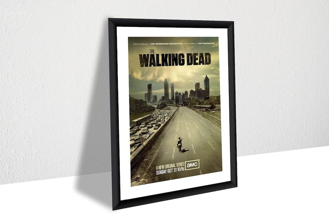 The Walking Dead TV Series Poster, Rick Grimes Zombie Wall Art, Framed ...