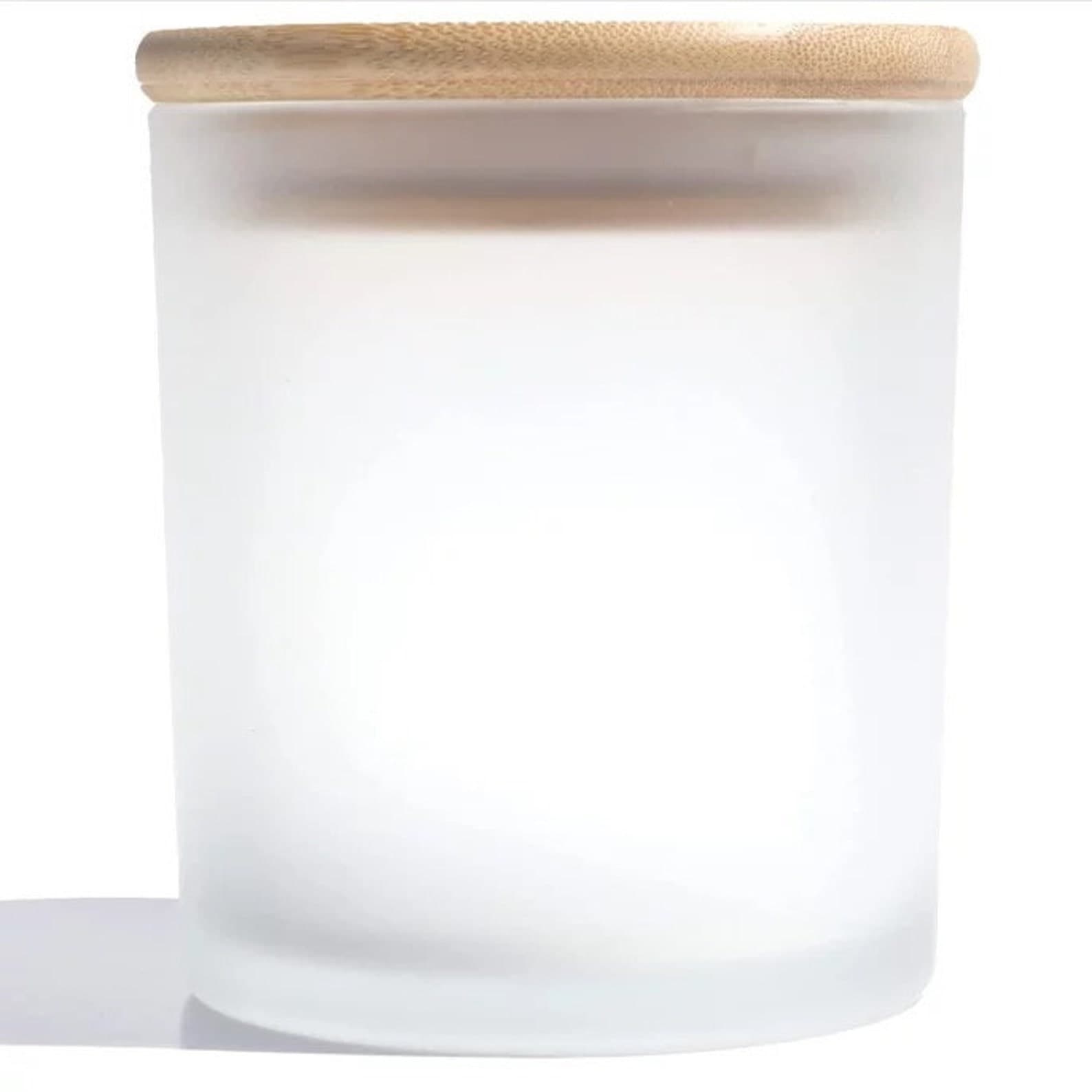 GLASS CANDLE JAR, Frosted Candle Jars, Glass Candle Jar With Lid ...