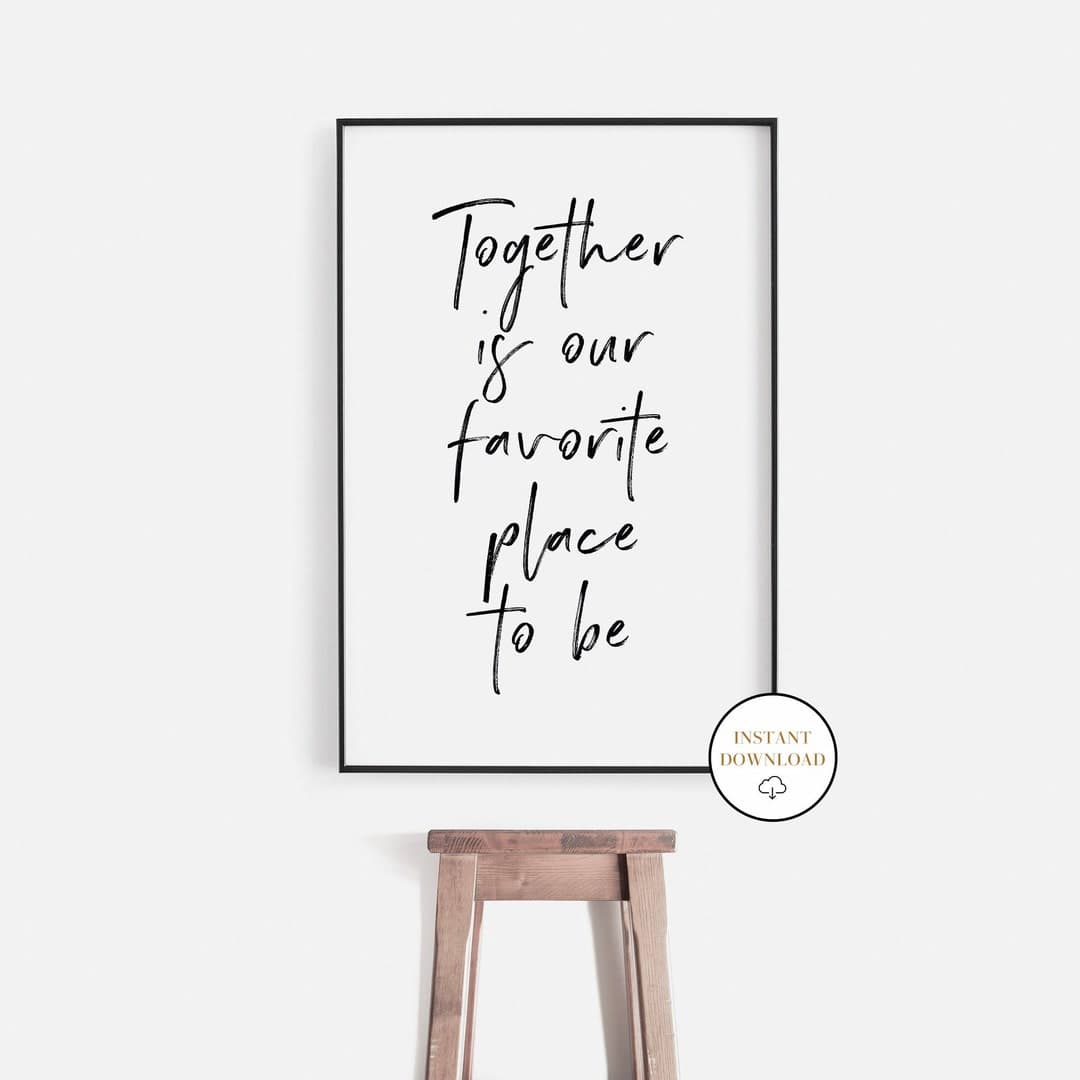 Together is Our Favorite Place to Be, Living Room Wall Art, Bedroom ...