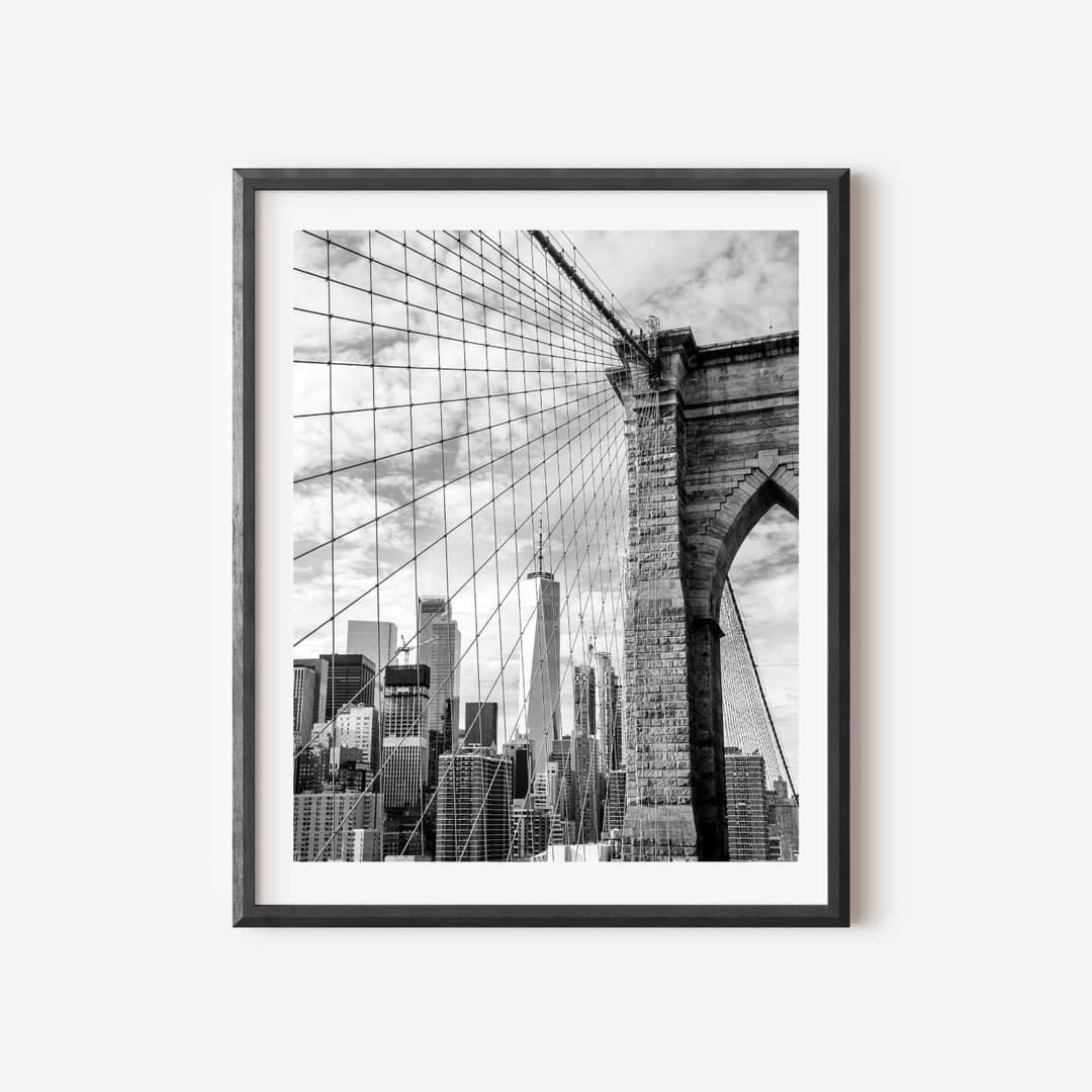 Brooklyn Bridge New York City Poster Black and White Brooklyn Bridge ...