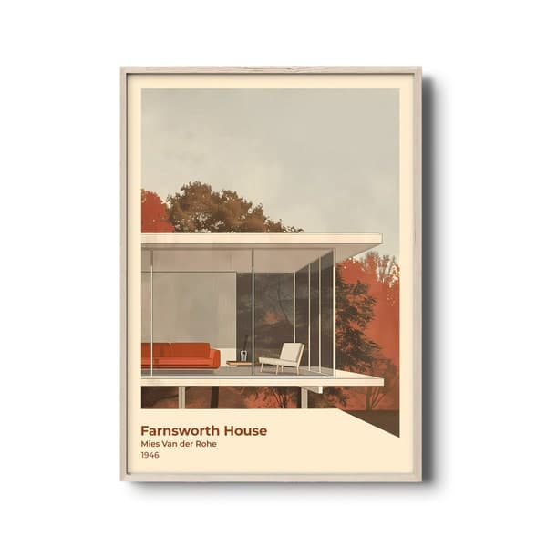 Vintage Architecture Modernism Print | Mies Van Der Rohe Poster - Etsy