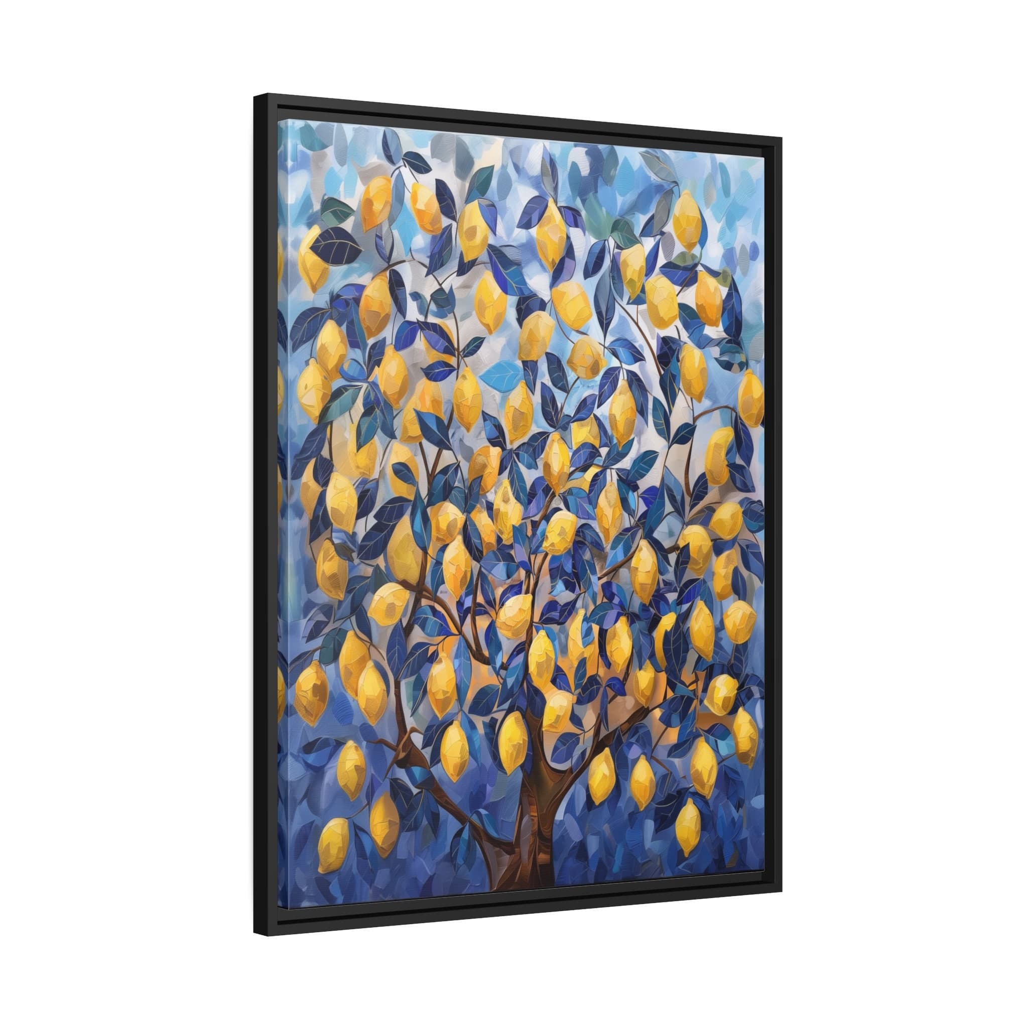 Lemon Tree Painting on Framed Matte Canvas Lemon Grove Wall Hanging Art ...