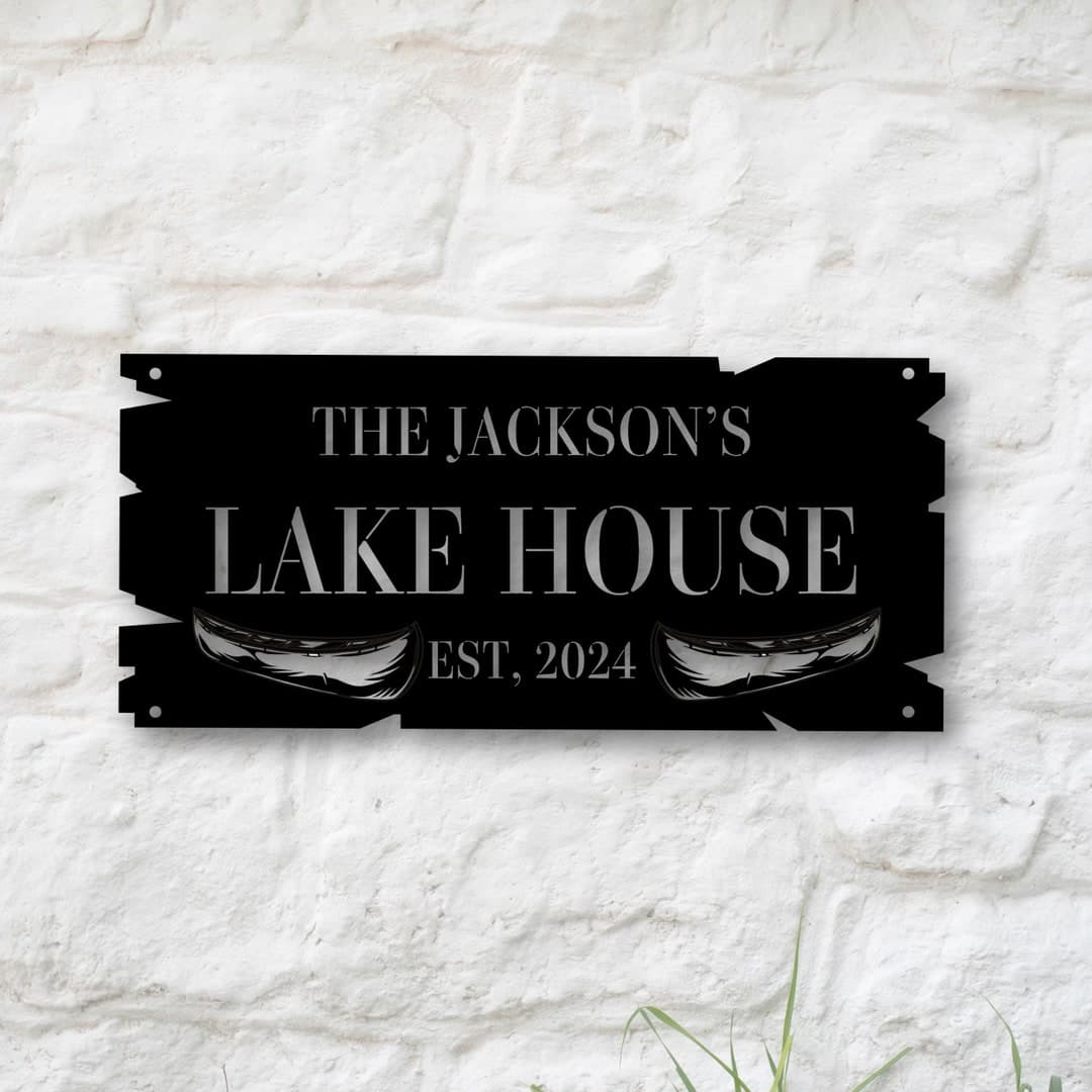 Custom Lake House Metal Sign, Lake Decor, Personalized Lake House Gift ...