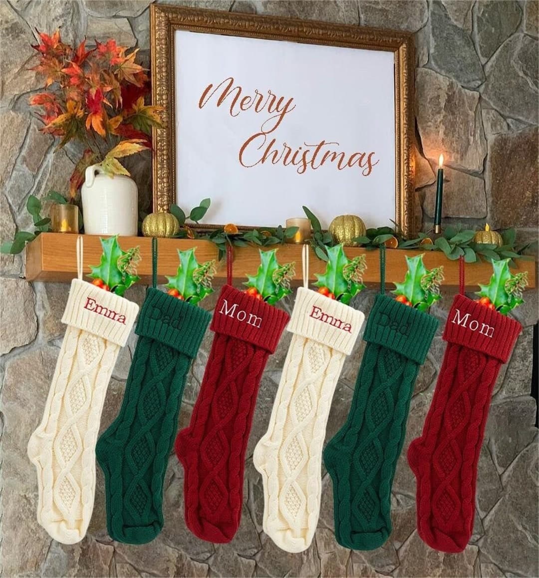 The Christmas Cart Personalised Knitted Christmas Stocking