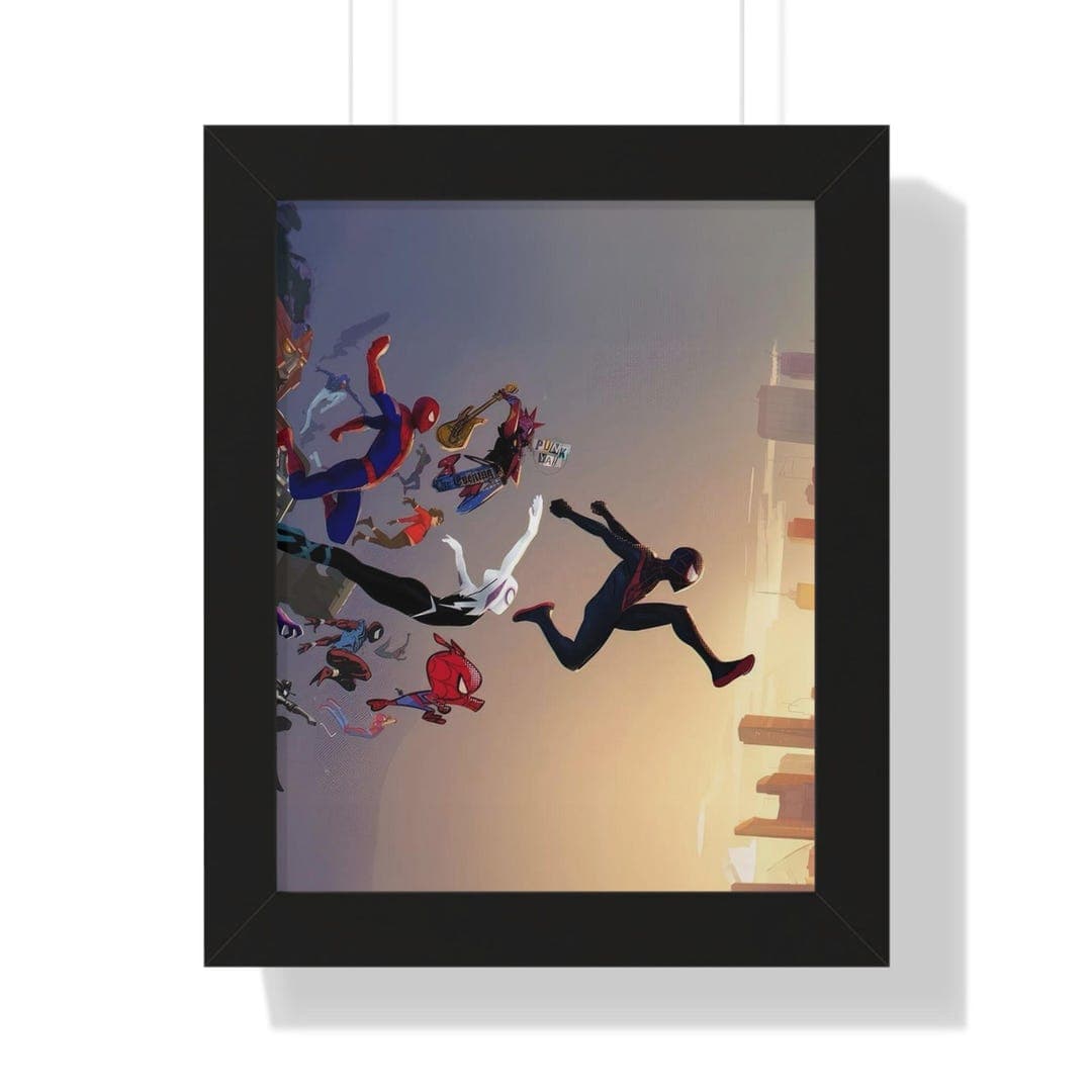 Spider Man Miles Morales Framed Vertical Poster Superhero Comic Book ...